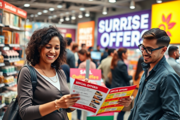 A person discovering unexpected offers and incentives that bring delight and value.