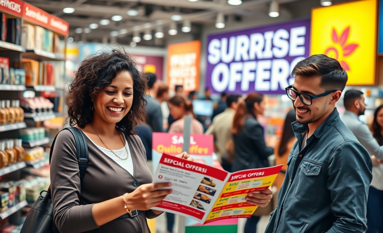 A person discovering unexpected offers and incentives that bring delight and value.