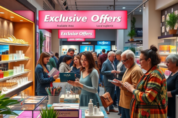 A vibrant image showcasing exclusive offers on beauty and household products.