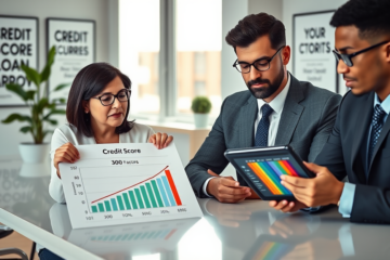 Illustration of a credit score chart illustrating its effects on loan approval.
