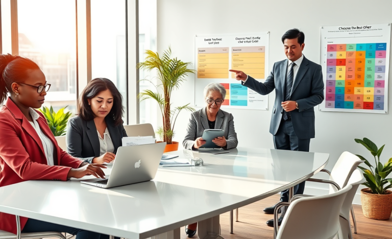 A person evaluating offers for selling a home, showcasing step-by-step decision-making.