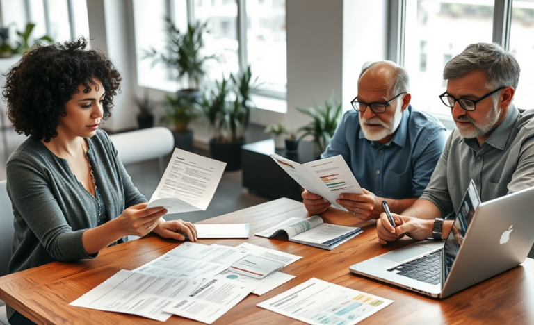 A person analyzing loan offers to identify low interest rates.