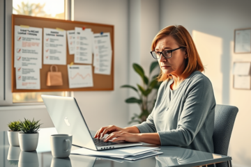 A person researching digital loan lenders to avoid fraud.