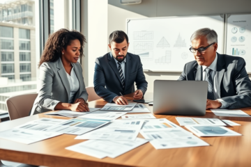 An image illustrating the evaluation process of a credit company's credibility.